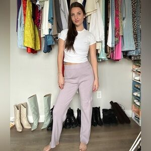 Abercrombie and FitchCollection Ribbed Knit Pants - Lilac (Size L)